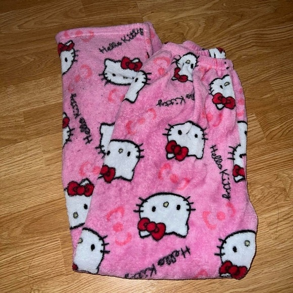 Hello Kitty Pink Fleece Pajama Bottoms for Kids - Picture 4 of 4